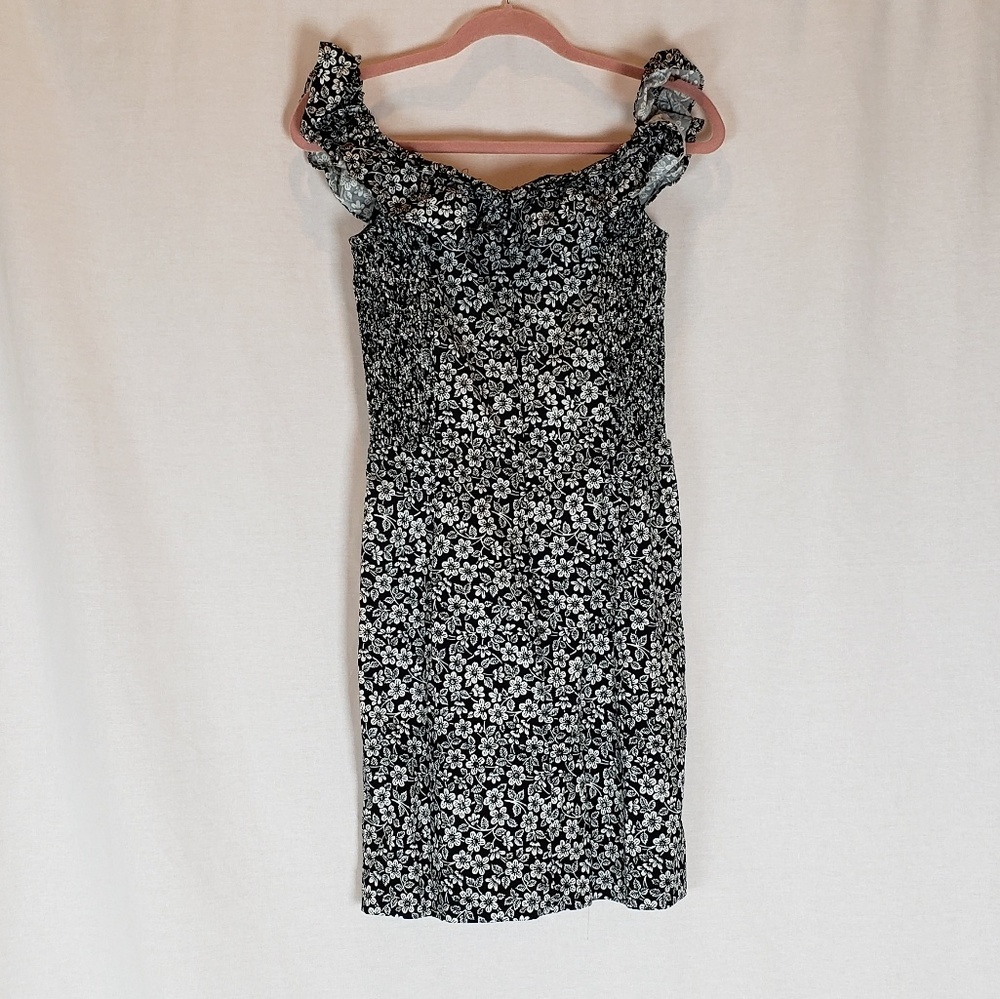 Ralph Lauren Dress Black and White Floral size M